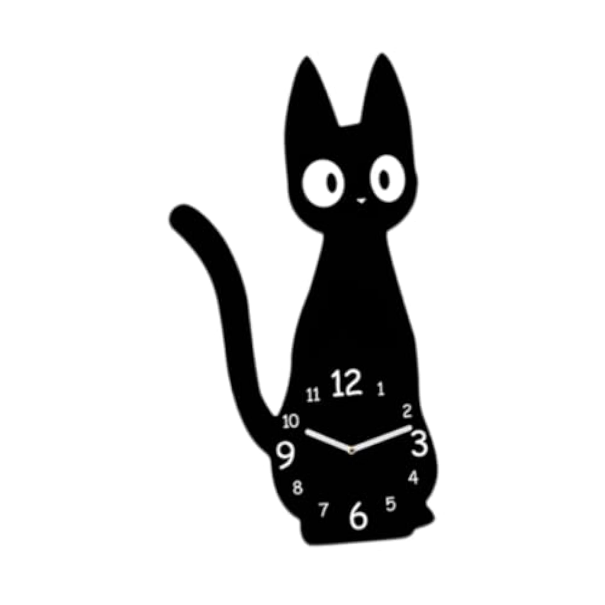 Modern Cat Wall Clock for Bedroom, Home Decor